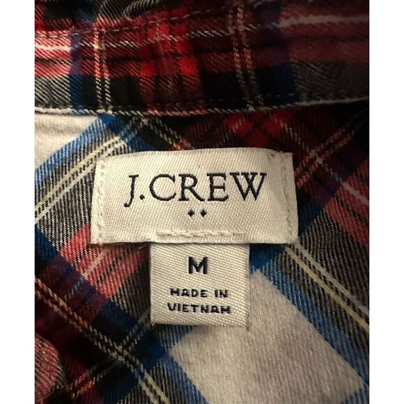 New! J. Crew Plaid Flannel Button Down Sz M - Picture 2 of 3